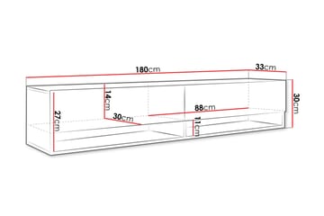 Kanak TV-benk 180 cm - Hvit - Møbler - Mediamøbel & tv møbel - TV-benk & mediabenk