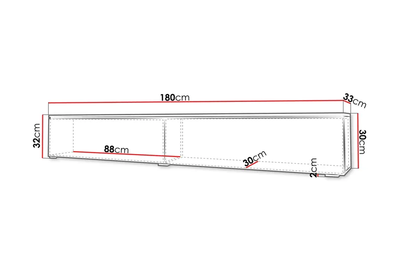 Kanak TV-benk 180 cm - Natur / Hvit - Møbler - Mediamøbel & tv møbel - TV-benk & mediabenk