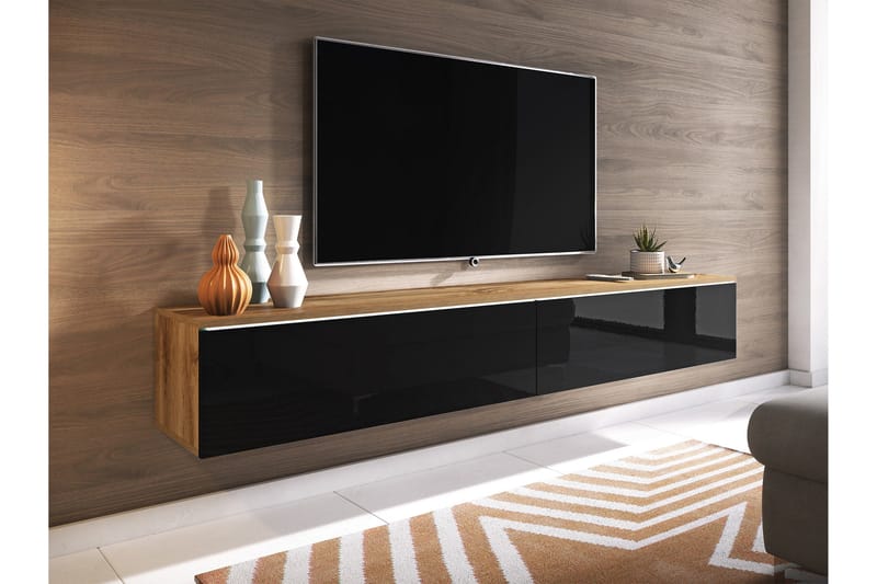 Kanak TV-benk 180 cm - Natur / Svart - Møbler - Mediamøbel & tv møbel - TV-benk & mediabenk