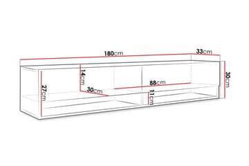 Kanak TV-benk 180 cm - Svart - Møbler - Mediamøbel & tv møbel - TV-benk & mediabenk
