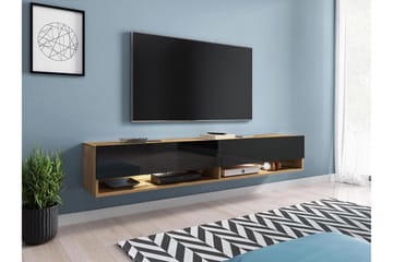 Kanak Veggmontert TV-benk 180 cm med Oppbevaring i Malt Tre - Svart - Møbler - Mediamøbel & tv møbel - TV-benk & mediabenk