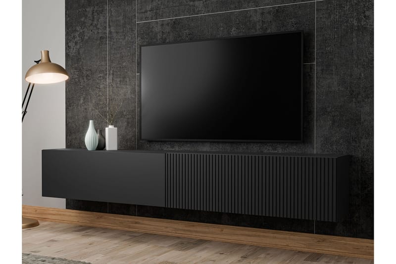 Kangana TV-benk 200 cm - Svart - Møbler - Mediamøbel & tv møbel - TV-benk & mediabenk