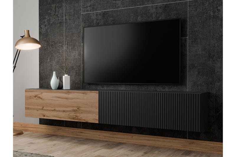 Kangana TV-benk 200 cm - Svart - Møbler - Mediamøbel & tv møbel - TV-benk & mediabenk