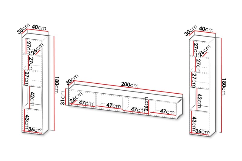 Kangana Tv-Møbelsett - Beige - Møbler - Mediamøbel & tv møbel - TV-møbelsett