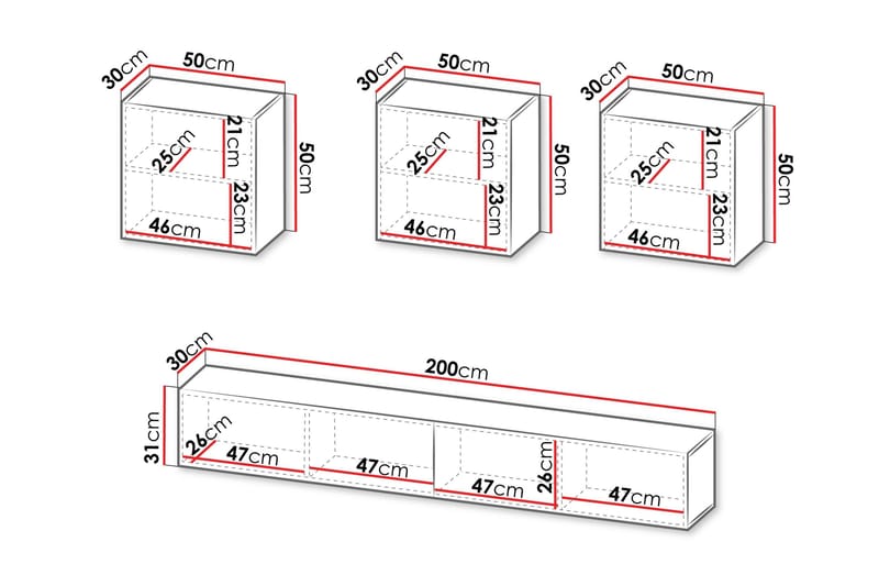 Kangana Tv-Møbelsett - Beige - Møbler - Mediamøbel & tv møbel - TV-møbelsett