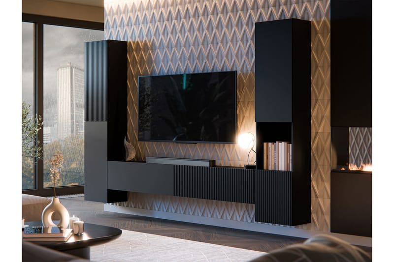 Kangana Tv-Møbelsett - Svart - Møbler - Mediamøbel & tv møbel - TV-møbelsett