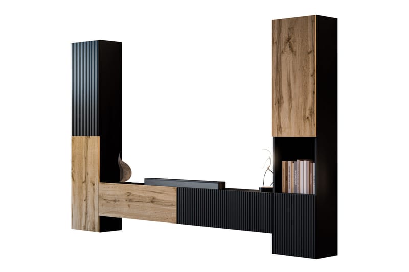 Kangana Tv-Møbelsett - Svart/Brun - Møbler - Mediamøbel & tv møbel - TV-møbelsett