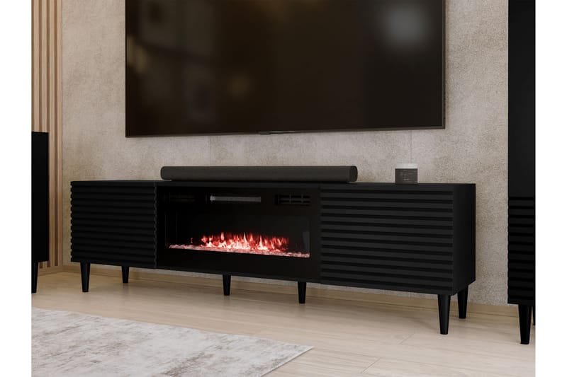 Kannu TV-benk 181 cm - Svart - Møbler - Mediamøbel & tv møbel - TV-benk & mediabenk