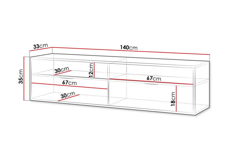 Kanon TV-benk 140 cm - Svart - Møbler - Mediamøbel & tv møbel - TV-benk & mediabenk
