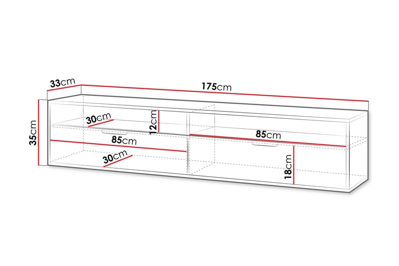 Kanon TV-benk 175 cm - Hvit - Møbler - Mediamøbel & tv møbel - TV-benk & mediabenk