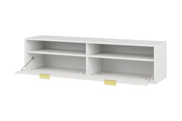 Kanon Vegghengt TV-benk 140 cm med Oppbevaring i Malt Tre - Hvit - Møbler - Mediamøbel & tv møbel - TV-benk & mediabenk