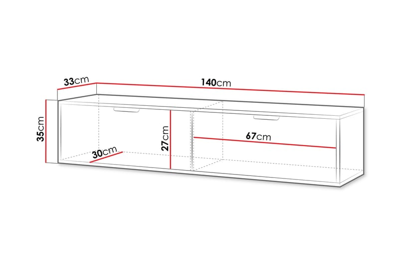 Kanta TV-benk 140 cm - Svart - Møbler - Mediamøbel & tv møbel - TV-benk & mediabenk