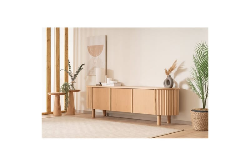 Karela TV-benk 180 cm - Lysfarget tre - Møbler - Mediamøbel & tv møbel - TV-benk & mediabenk