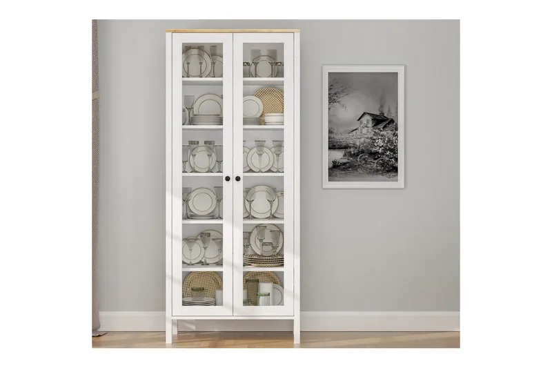 Kelric Bokhylle 83 cm - Natur/Hvit - Oppbevaring - Hyller - Bokhylle