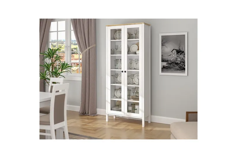 Kelric Bokhylle 83 cm - Natur/Hvit - Oppbevaring - Hyller - Bokhylle