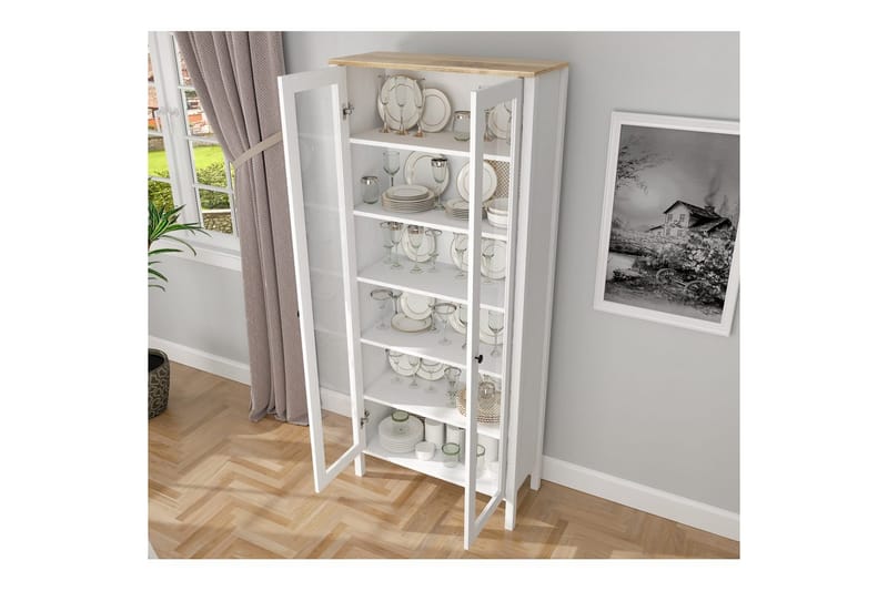 Kelric Bokhylle 83 cm - Natur/Hvit - Oppbevaring - Hyller - Bokhylle