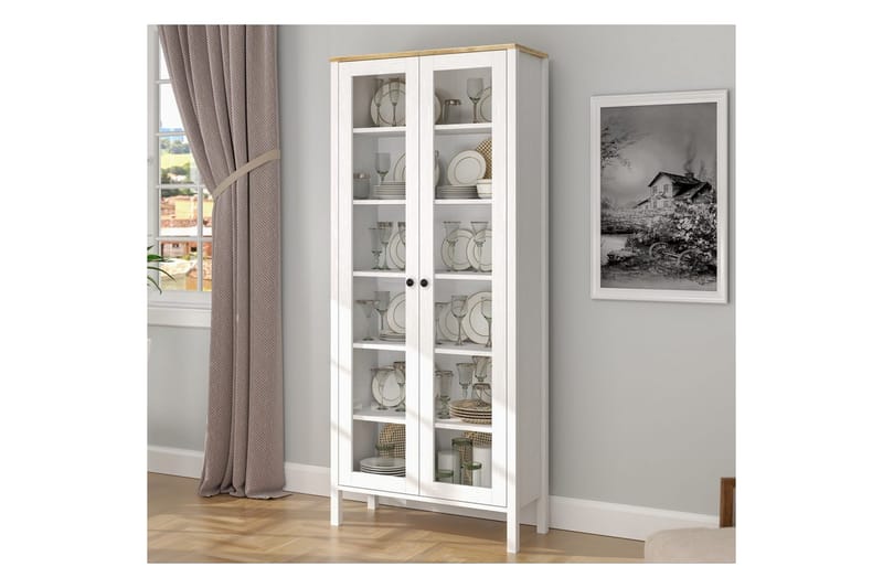 Kelric Bokhylle 83 cm - Natur/Hvit - Oppbevaring - Hyller - Bokhylle