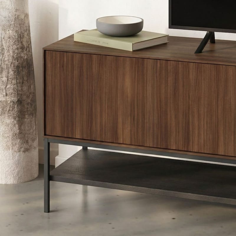 Kenvor TV-benk 180 cm - Milano Walnut, Wood Black, Black - Møbler - Mediamøbel & tv møbel - TV-benk & mediabenk