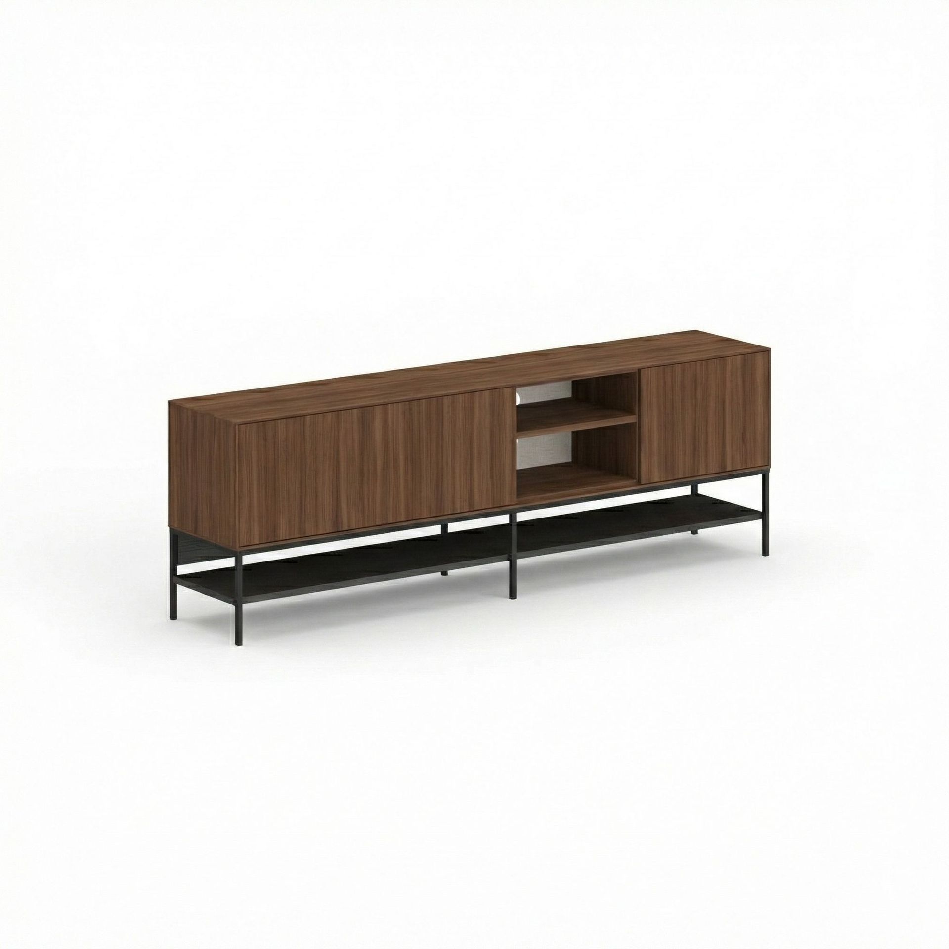 Kenvor TV-benk 180 cm - Milano Walnut, Wood Black, Black