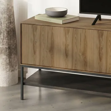 Kenvor TV-benk 180 cm - Naturlig eik, tre svart, svart - Møbler - Mediam øbel & tv møbel - TV-benk & mediabenk
