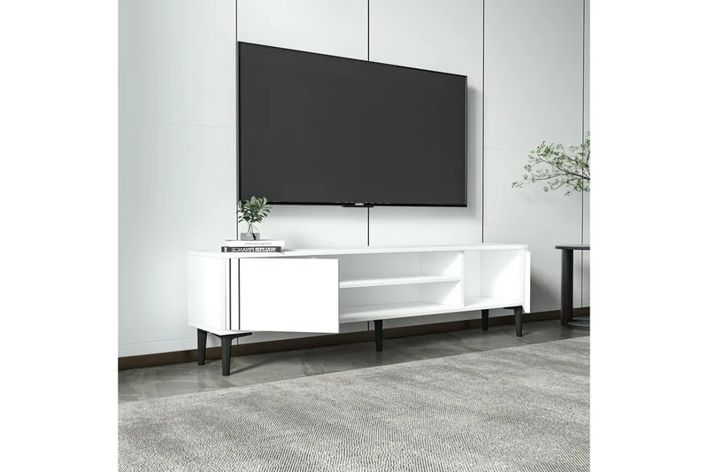 Klyne TV-benk 140 cm - Hvit - Møbler - Mediamøbel & tv møbel - TV-benk & mediabenk