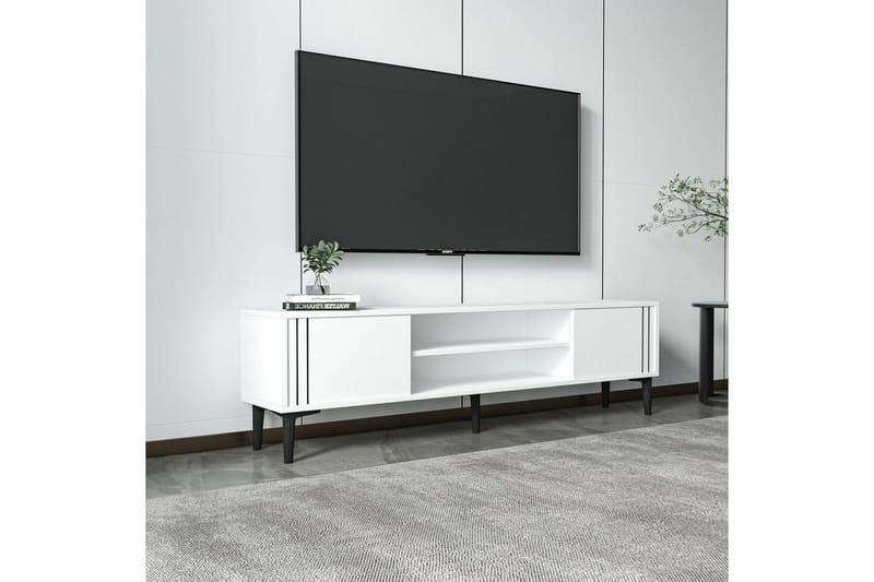 Klyne TV-benk 140 cm - Hvit - Møbler - Mediamøbel & tv møbel - TV-benk & mediabenk