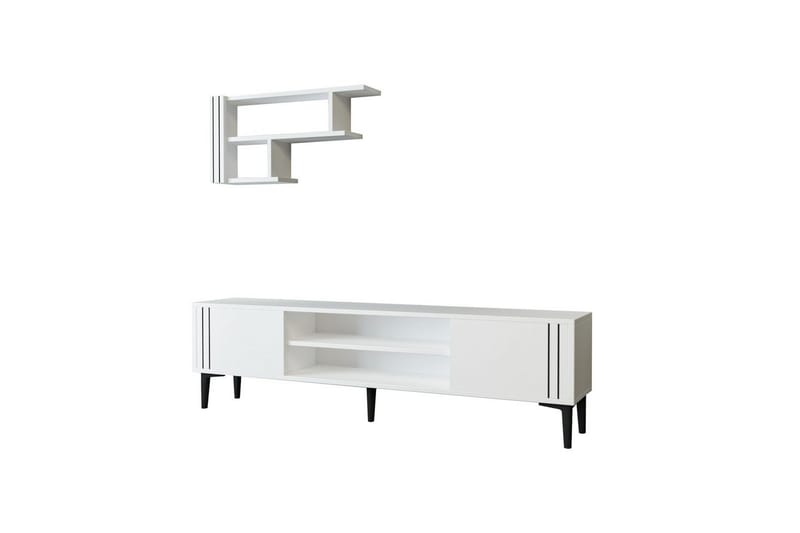 Klyne TV-møbelsett 140x29,6 cm, Hvit
