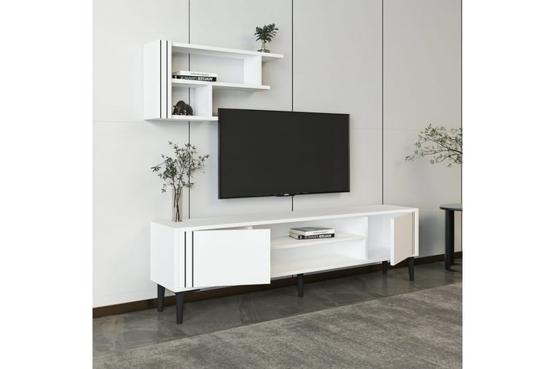 Klyne TV-møbelsett 140x29,6 cm - Hvit - Møbler - Mediamøbel & tv møbel - TV-møbelsett