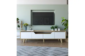 Kollumber TV-benk 180x30 cm - Brun/Hvit - Møbler - Mediamøbel & tv møbel - TV-benk & mediabenk