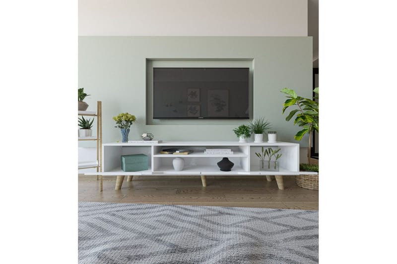 Kollumber TV-benk 180x30 cm - Hvit - Møbler - Mediamøbel & tv møbel - Mediestativ & veggfeste