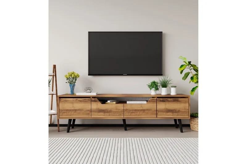 Kollumber TV-benk 180x30 cm - Valnøtt - Møbler - Mediamøbel & tv møbel - Mediestativ & veggfeste