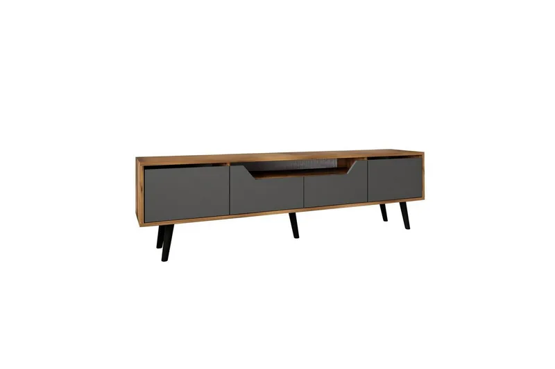 Kollumber TV-benk 180x30 cm - Valnøtt/Antrasitt - Møbler - Mediamøbel & tv møbel - Mediestativ & veggfeste