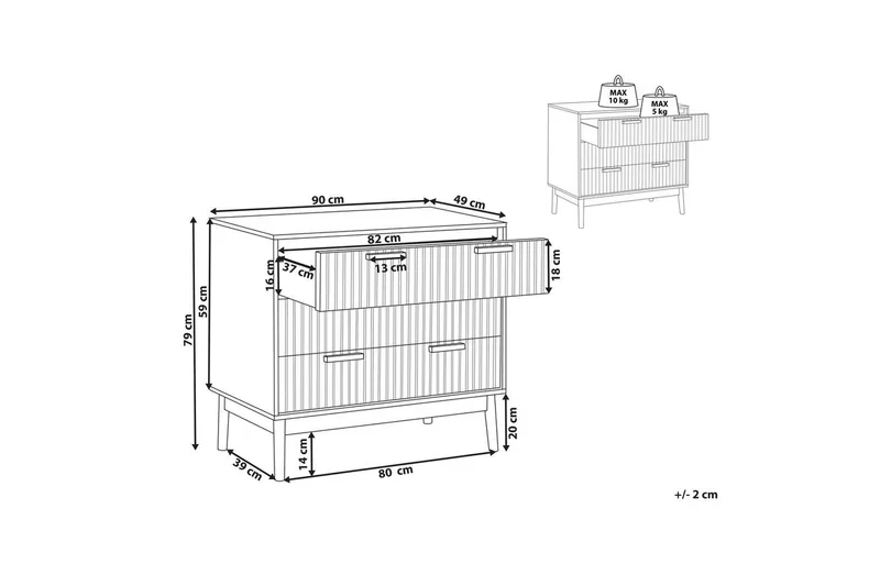 Kommode Lynwood 3 skuffer - Oppbevaring - Oppbevaringsmøbler - Kommode - Entrekommode