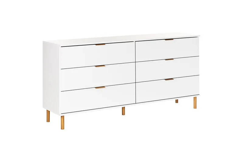 Kommode Walpole hvit, gull, Hvit, gull