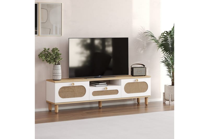 Kumail TV-benk 150 cm - Eik/Hvit - Møbler - Mediamøbel & tv møbel - TV-benk & mediabenk