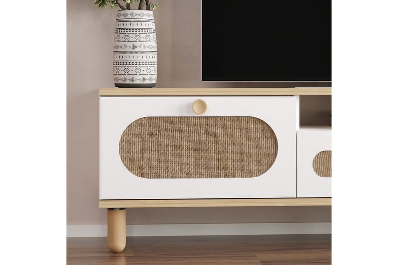 Kumail TV-benk 150 cm - Eik/Hvit - Møbler - Mediamøbel & tv møbel - TV-benk & mediabenk