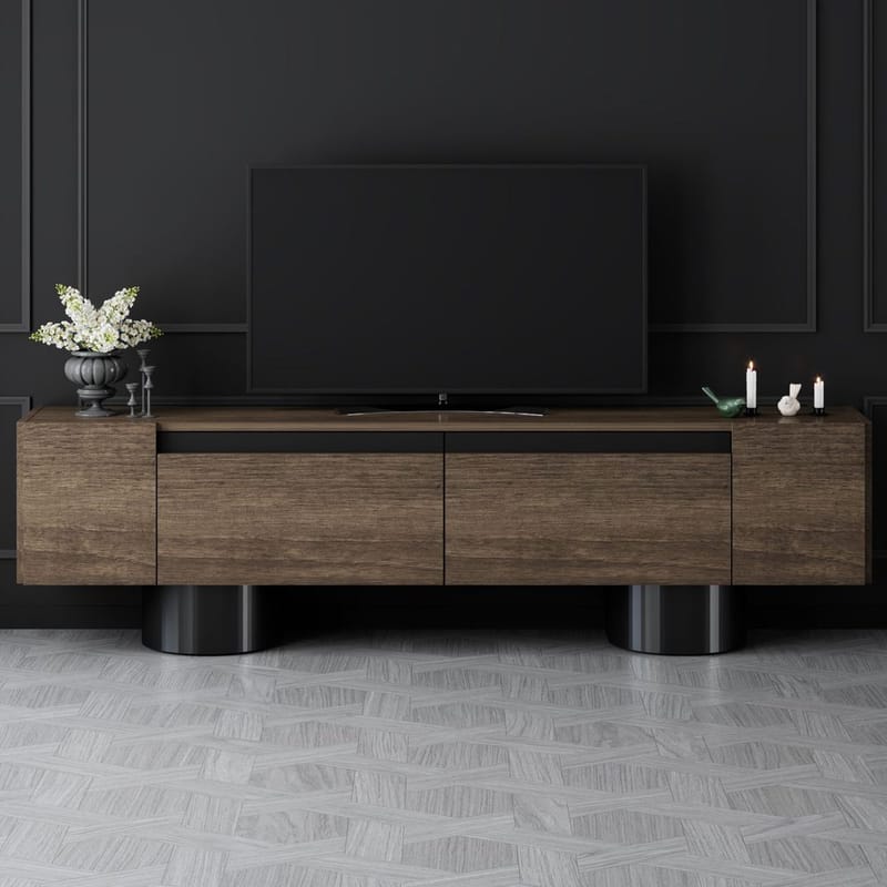 Kumail TV-benk 180 cm - Brun/Svart - Møbler - Mediamøbel & tv møbel - TV-benk & mediabenk