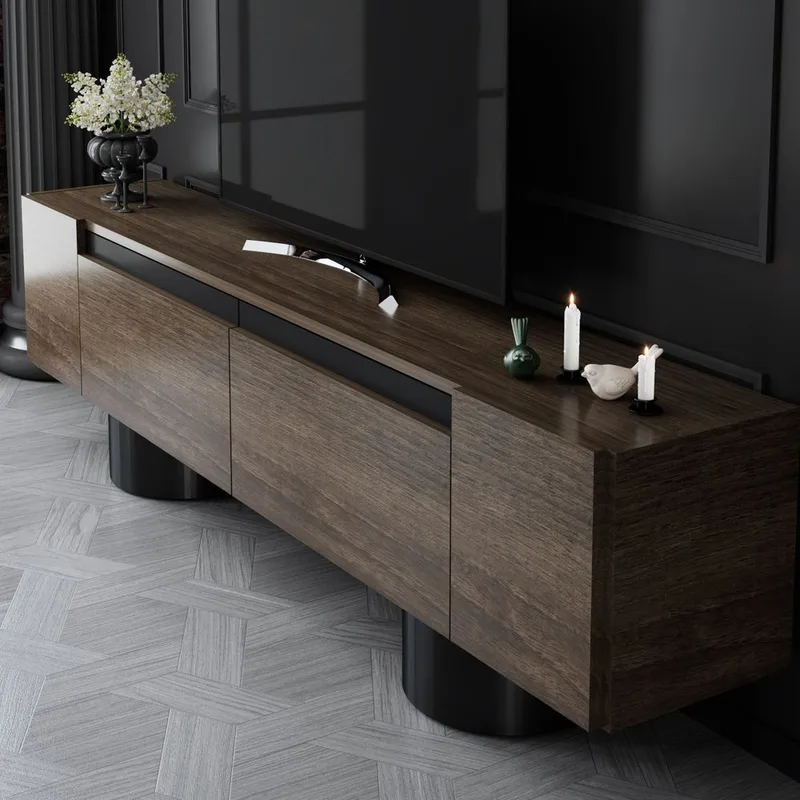 Kumail TV-benk 180 cm - Brun/Svart - Møbler - Mediamøbel & tv møbel - TV-benk & mediabenk