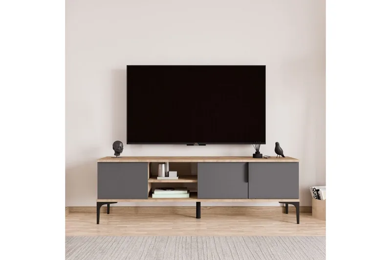 Kunar TV-benk 180 cm - Antrasitt - Møbler - Mediamøbel & tv møbel - TV-benk & mediabenk