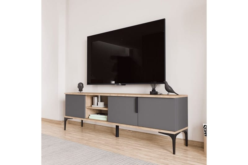 Kunar TV-benk 180 cm - Antrasitt - Møbler - Mediamøbel & tv møbel - TV-benk & mediabenk