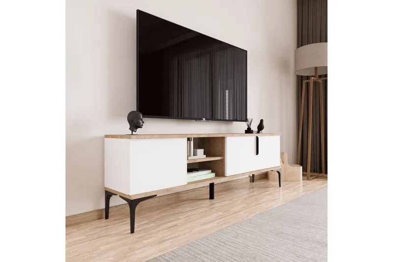 Kunar TV-benk 180 cm - Hvit - Møbler - Mediamøbel & tv møbel - TV-benk & mediabenk