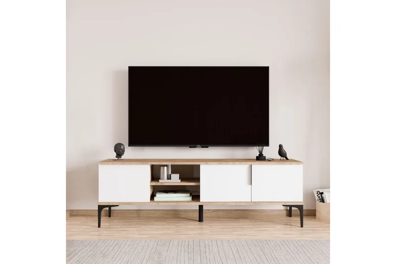 Kunar TV-benk 180 cm, Hvit