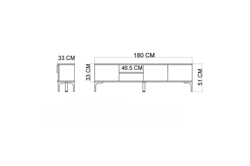 Kunar TV-benk 180 cm - Natur - Møbler - Mediamøbel & tv møbel - TV-benk & mediabenk
