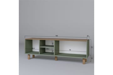 Kuniyoshi Gulvstående TV-benk 160 cm med Oppbevaring i Malt Tre - Lysegrønn - Møbler - Mediamøbel & tv møbel - TV-benk & mediabenk