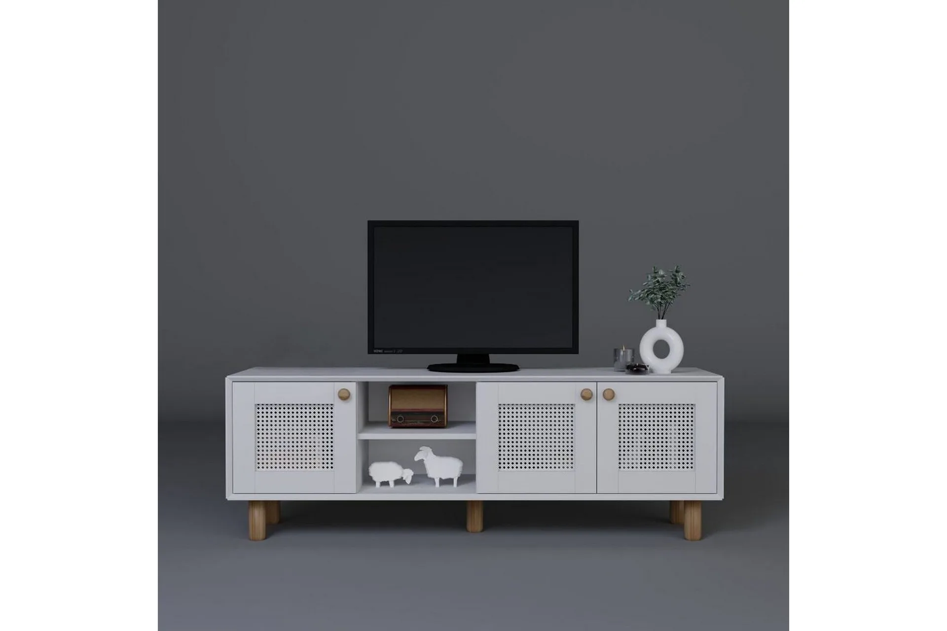 Kuniyoshi TV-benk 160 cm - Hvit
