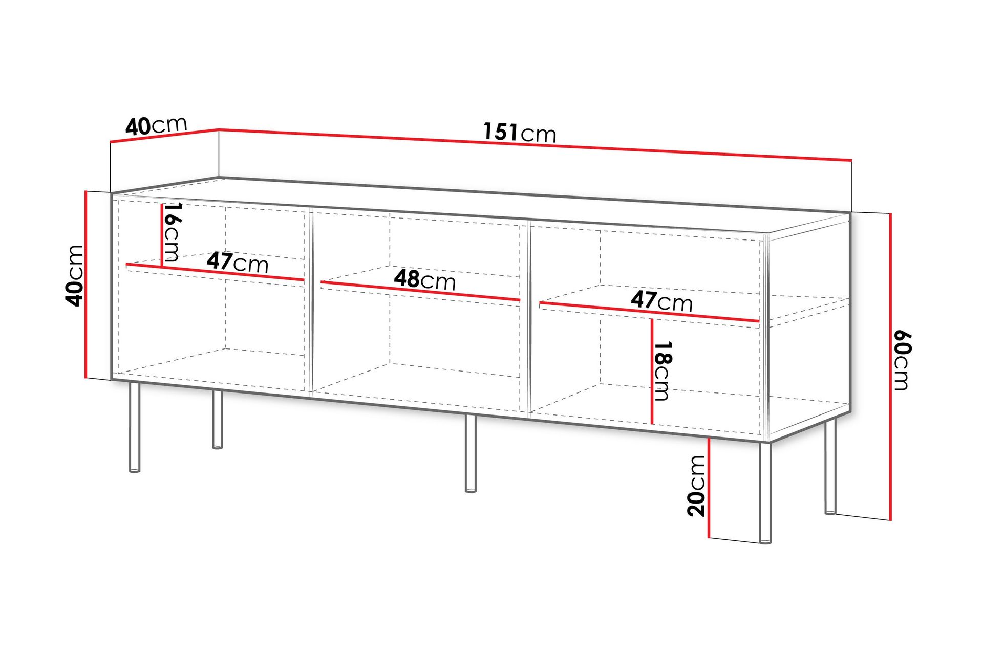 Laholm TV-benk 151 cm - Svart - Møbler - Mediamøbel & tv møbel - TV-benk & mediabenk