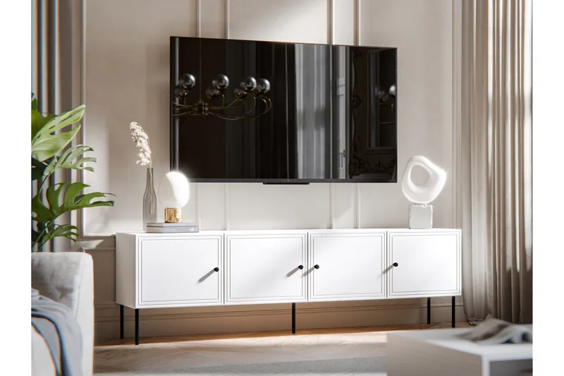 Laholm TV-benk 201 cm - Hvit - Møbler - Mediamøbel & tv møbel - TV-benk & mediabenk