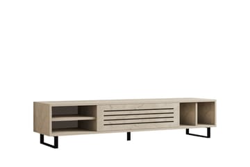 Lamal Gulvstående TV-benk 160 cm med Oppbevaring i Tre - Beige - Møbler - Mediamøbel & tv møbel - TV-benk & mediabenk
