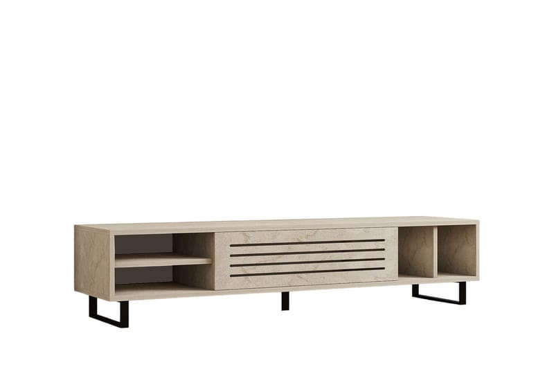 Lamal Gulvstående TV-benk 160 cm med Oppbevaring i Tre - Beige - Møbler - Mediamøbel & tv møbel - TV-benk & mediabenk