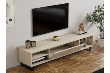 Lamal Gulvstående TV-benk 160 cm med Oppbevaring i Tre - Beige - Møbler - Mediamøbel & tv møbel - TV-benk & mediabenk